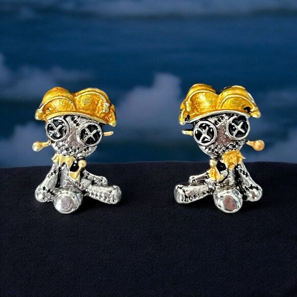 Gothic Voodoo Jester Doll Stud Earrings for the Ultimate New Orleans Vibe - Picture 1 of 4
